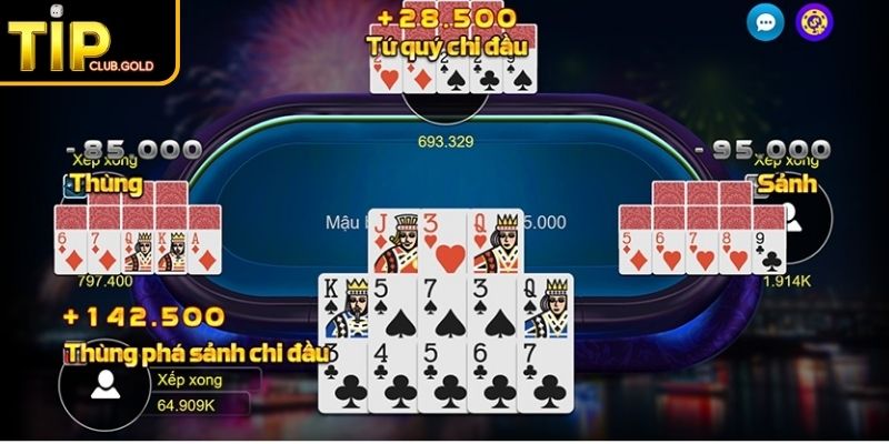 Mậu Binh TIPCLUB - Luật Chơi Chuẩn Xác & Bí Quyết Từ Cao Thủ 4 Sắp xếp linh hoạt quân bài